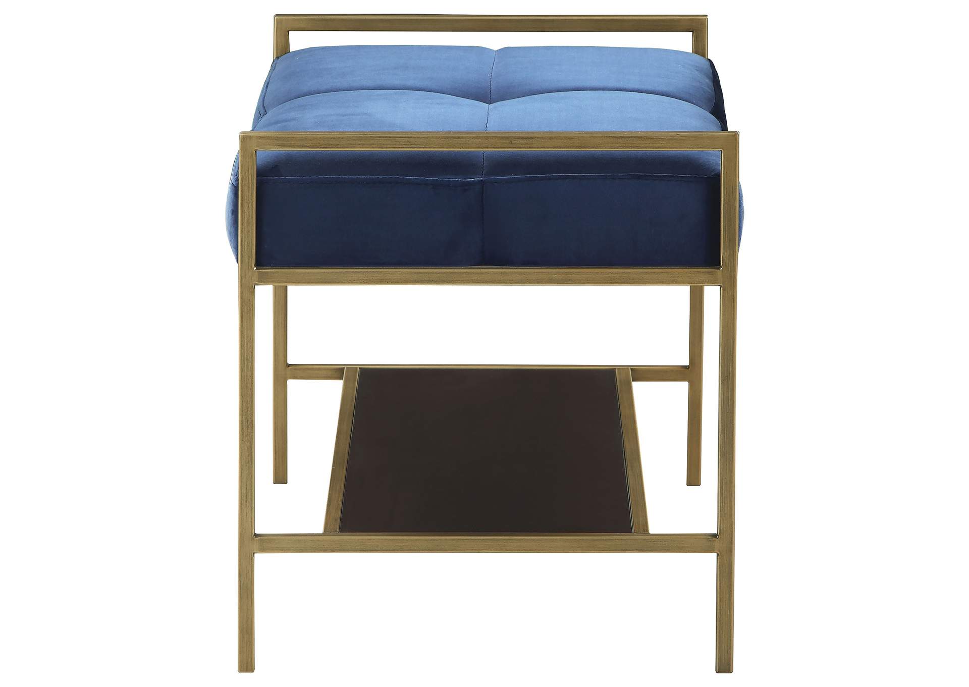 Upholstered Stool Navy Blue and Gold,Coaster Furniture