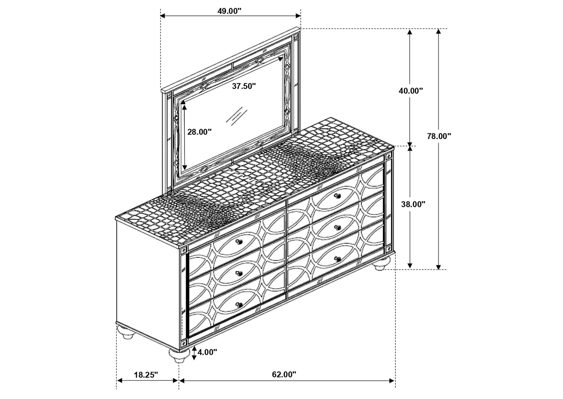 DRESSER WITH MIRROR,Coaster Furniture