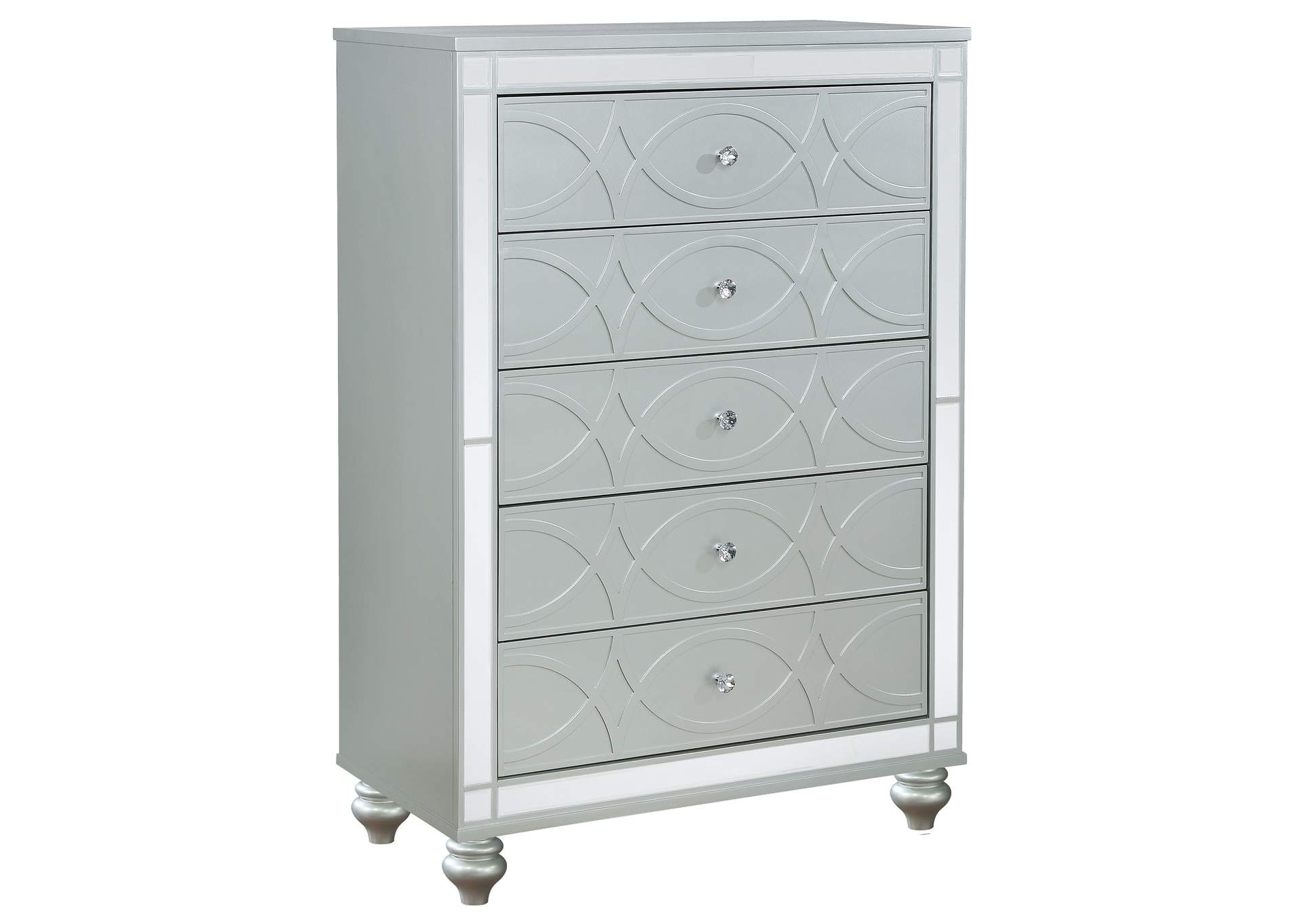 Gunnison 5-drawer Chest Silver Metallic,Coaster Furniture