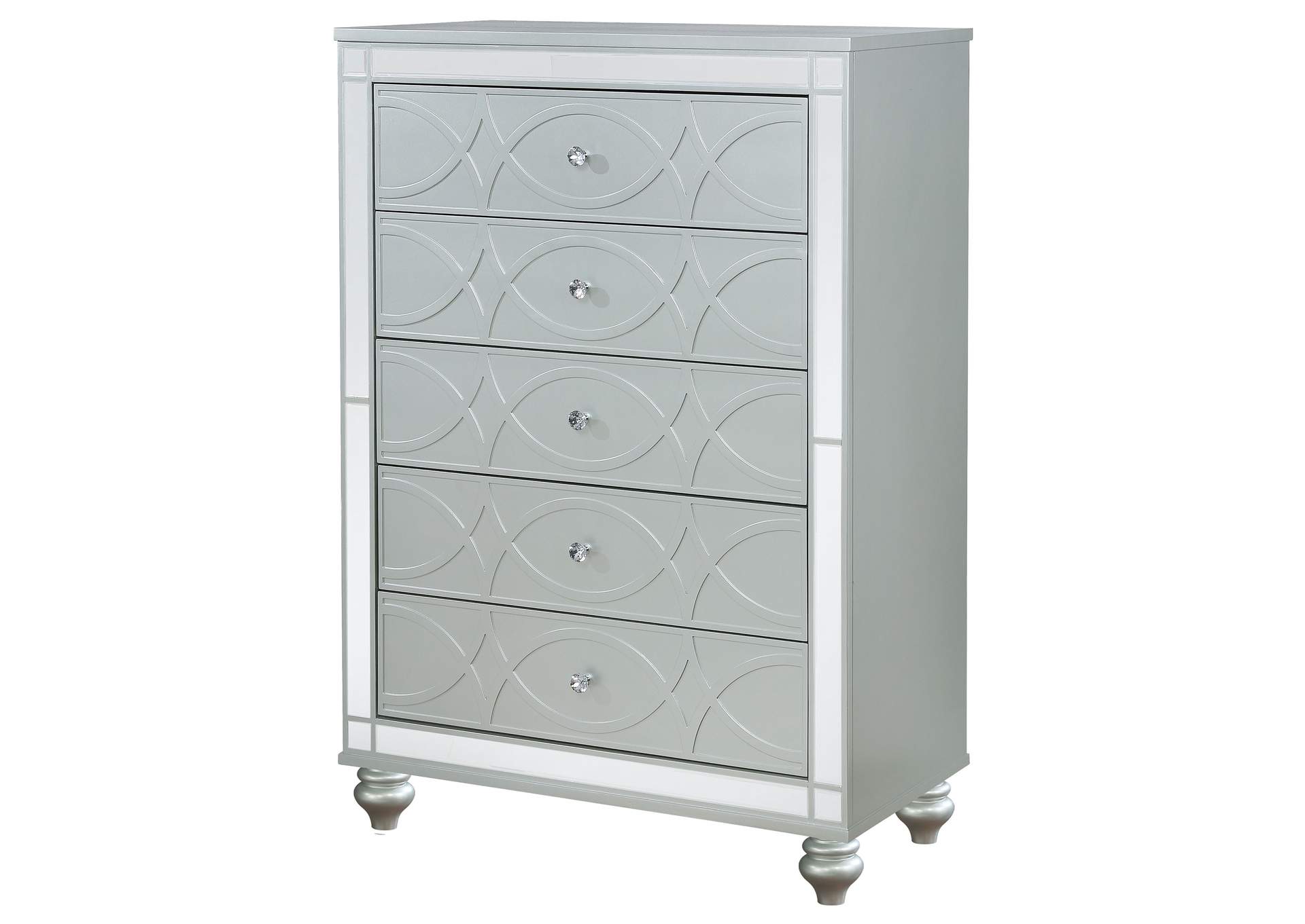 Gunnison 5-drawer Chest Silver Metallic,Coaster Furniture