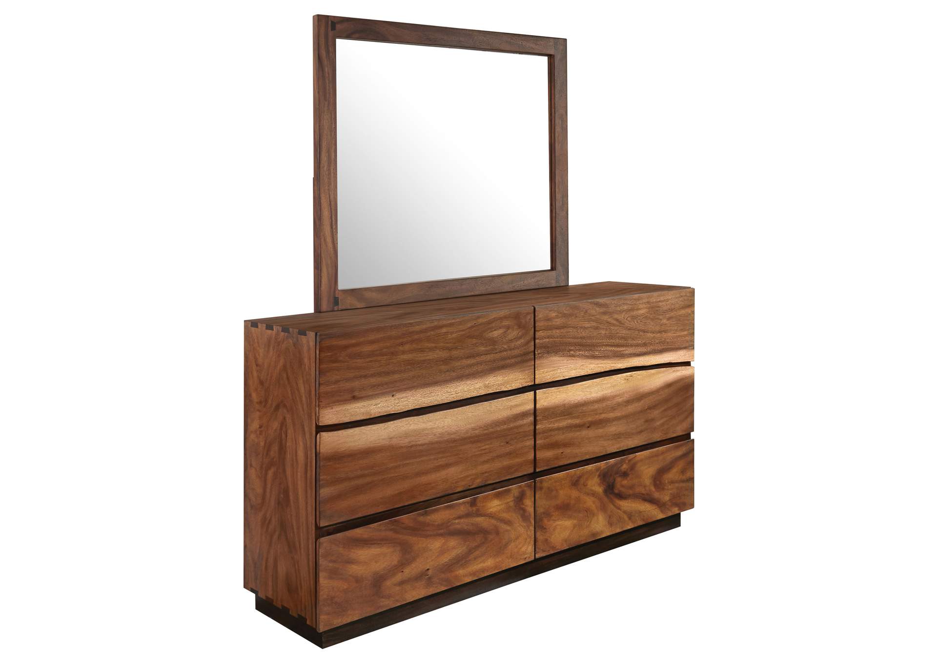 Winslow 6-drawer Dresser with Mirror Smokey Walnut and Coffee Bean,Coaster Furniture