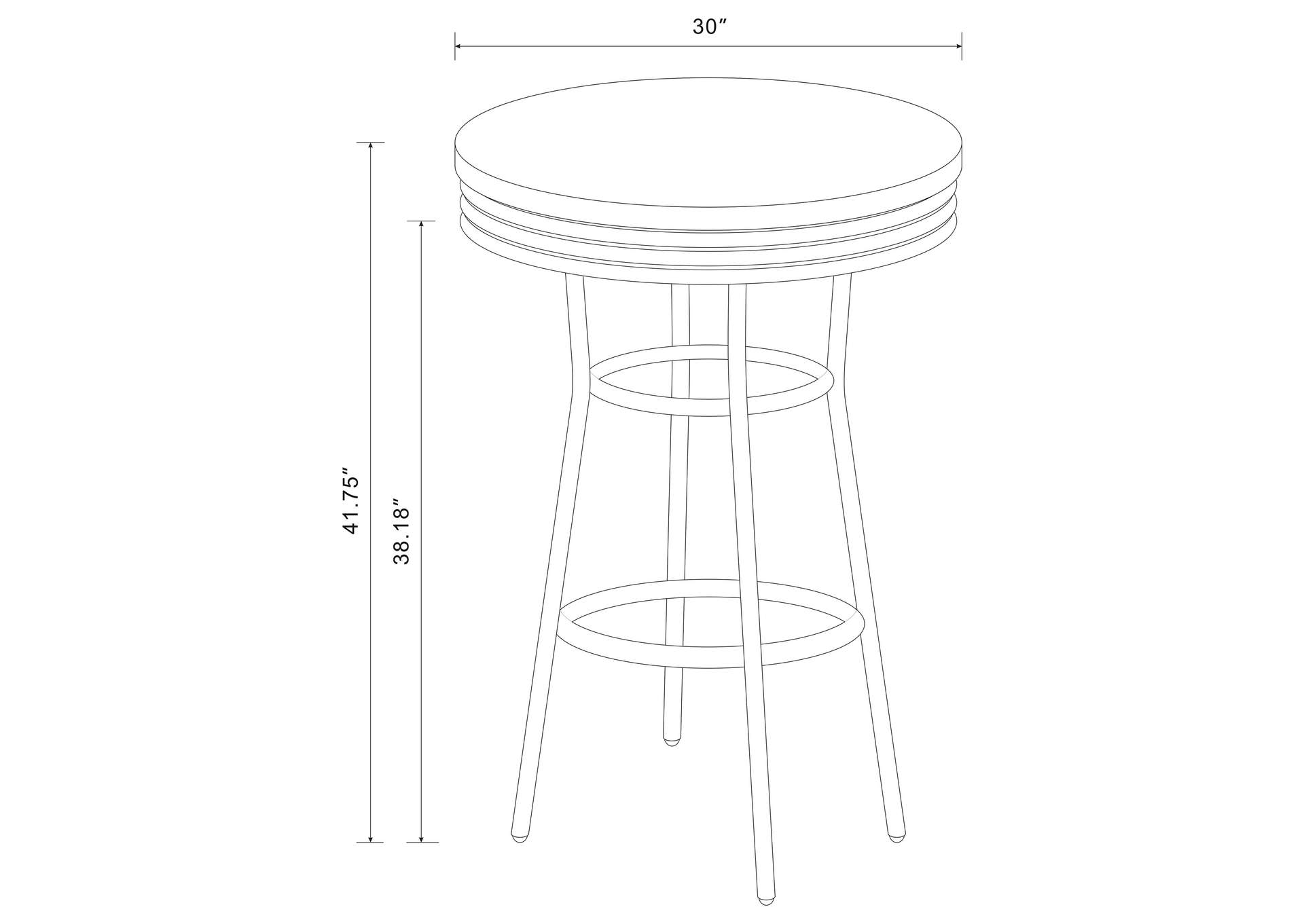 Theodore Round Bar Table Chrome and Glossy White,Coaster Furniture