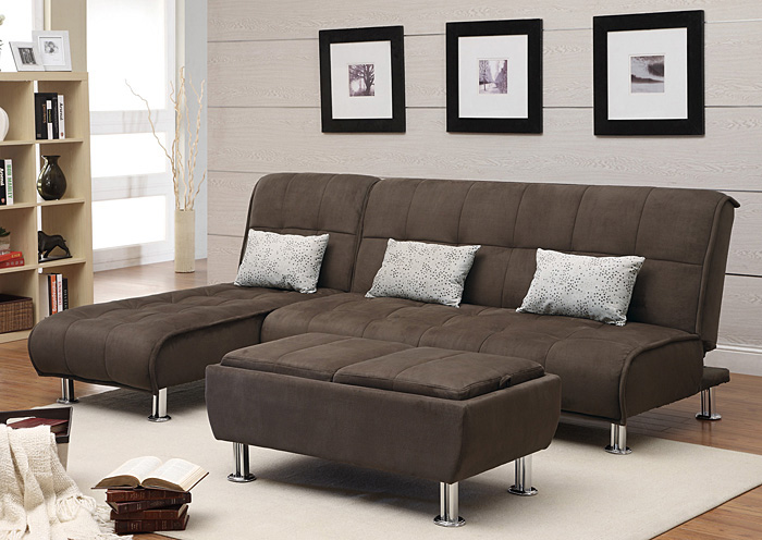 Chaise End Sectional Sofa Bed,ABF Coaster Furniture