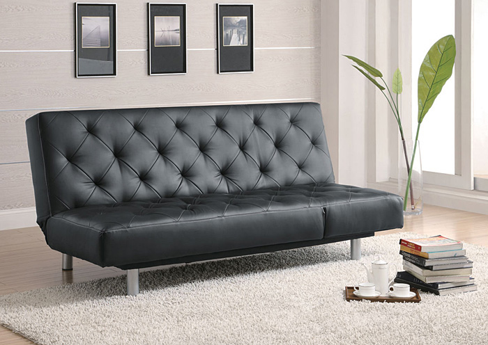 Black Vinyl Sofa Bed,ABF Coaster Furniture