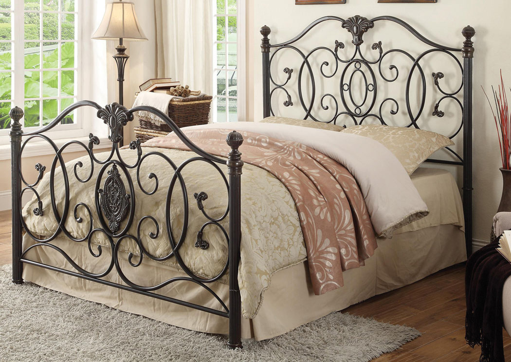 Black Brush Gold Full Size Bed,ABF Coaster Furniture
