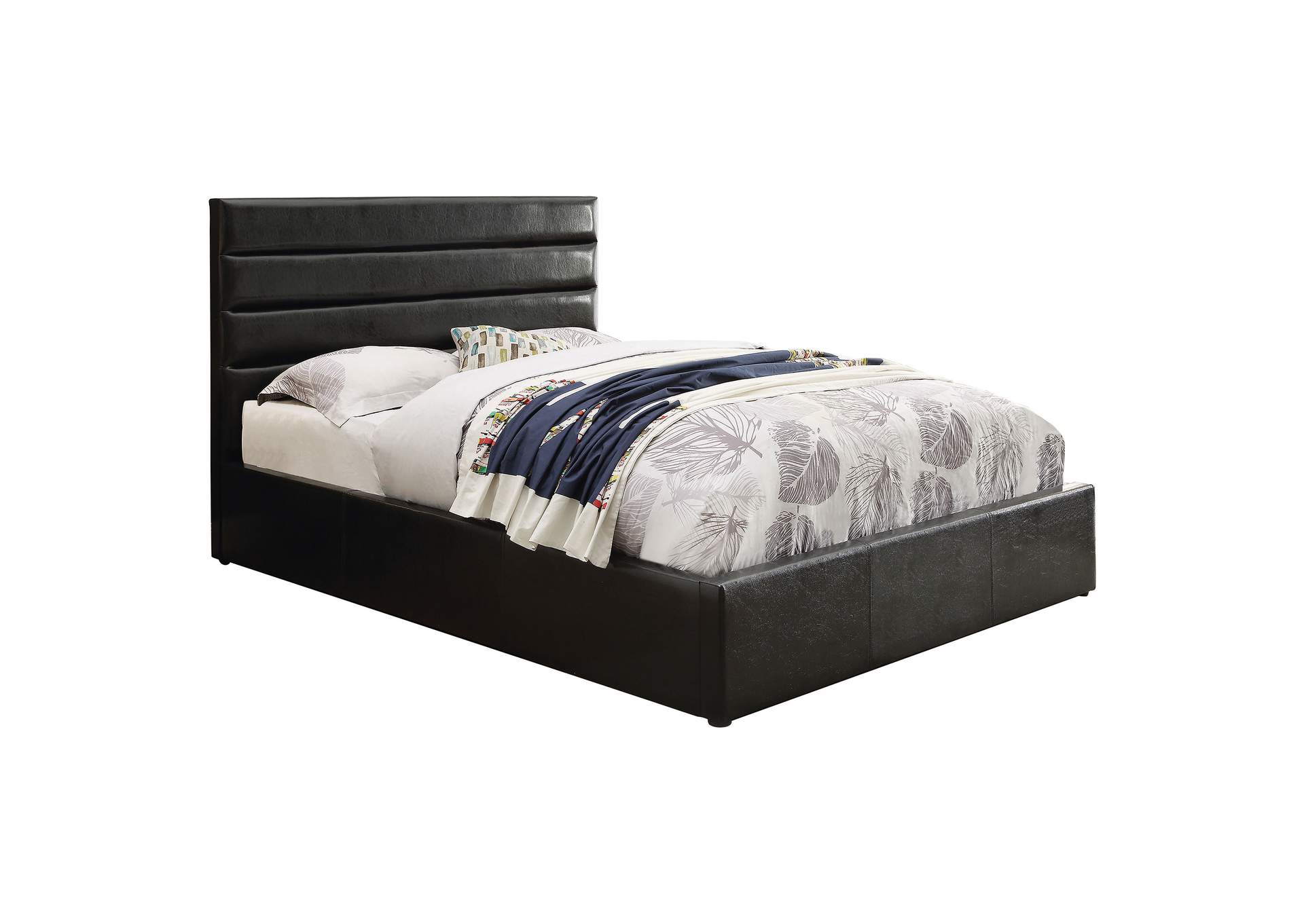 Riverbend Full Upholstered Storage Bed Black,Coaster Furniture