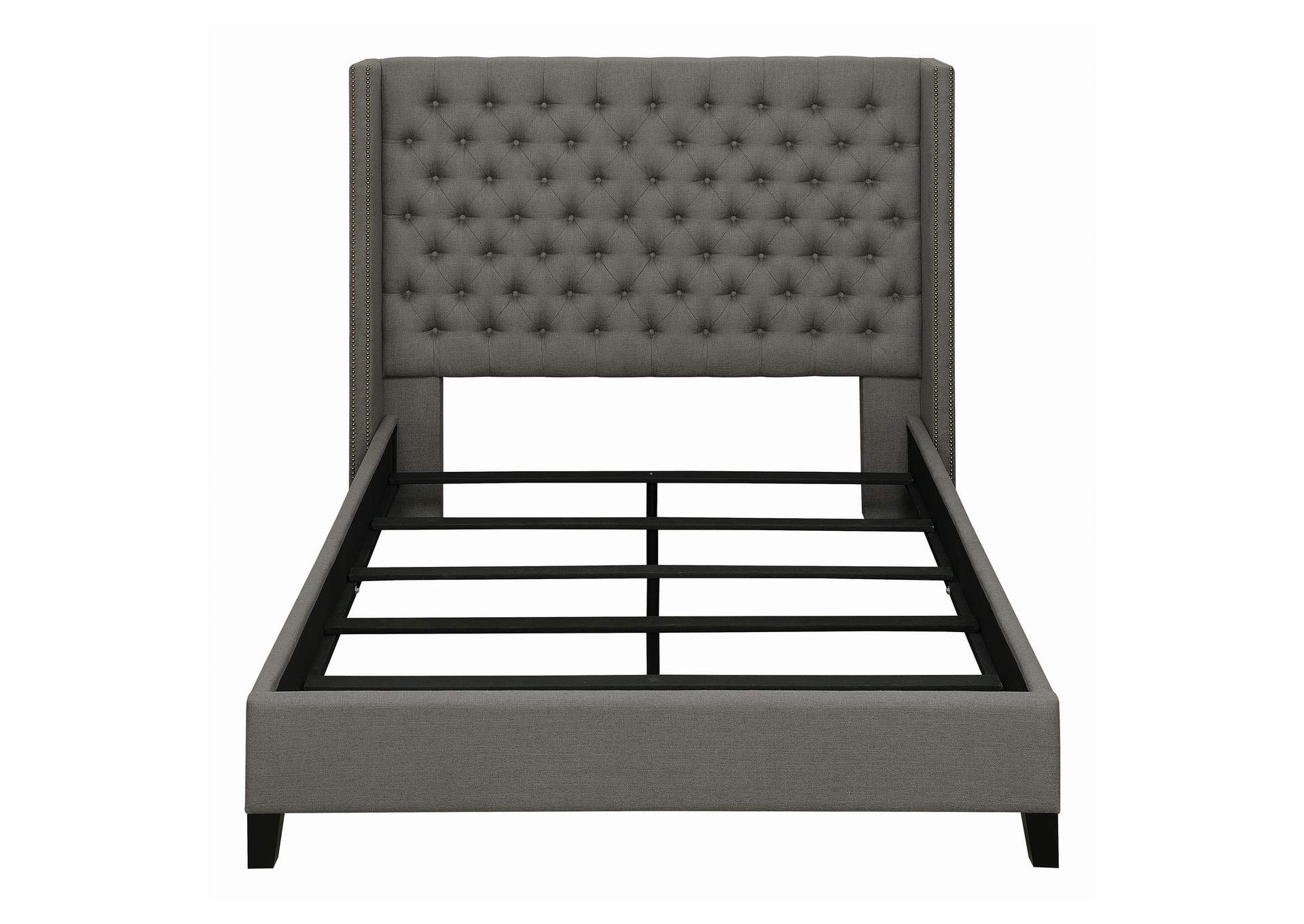 Bancroft Demi-wing Upholstered Full Bed Grey,Coaster Furniture