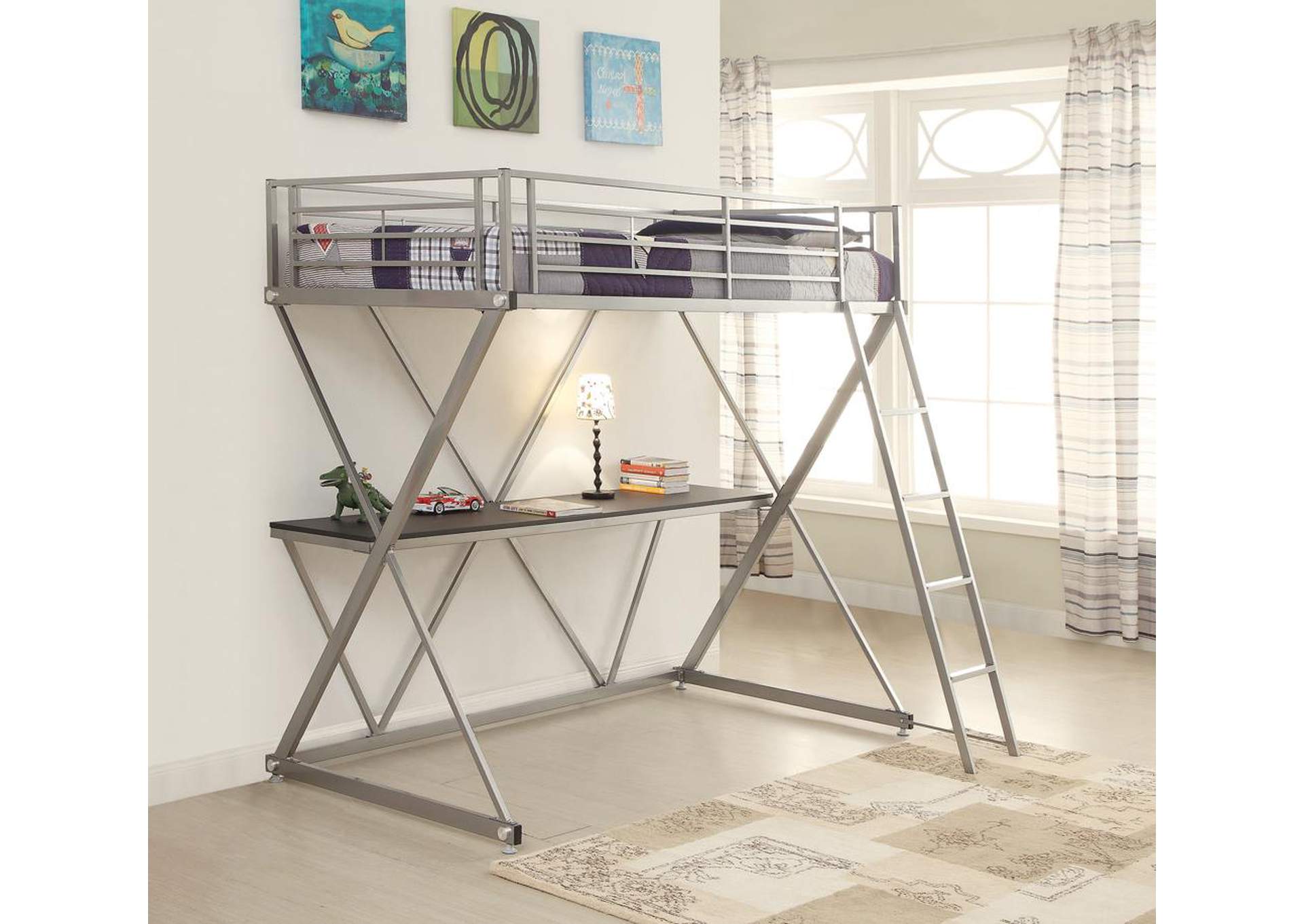 Silver Twin Loft Bed,ABF Coaster Furniture