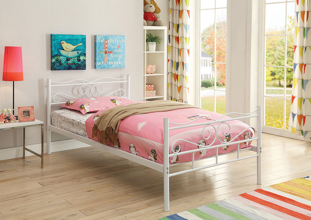White Twin Bed,ABF Coaster Furniture