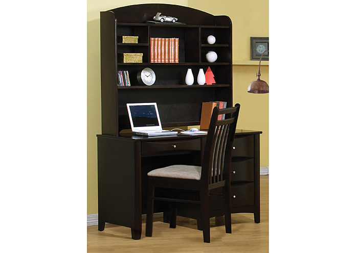 Phoenix Cappuccino Desk & Hutch,Coaster Furniture