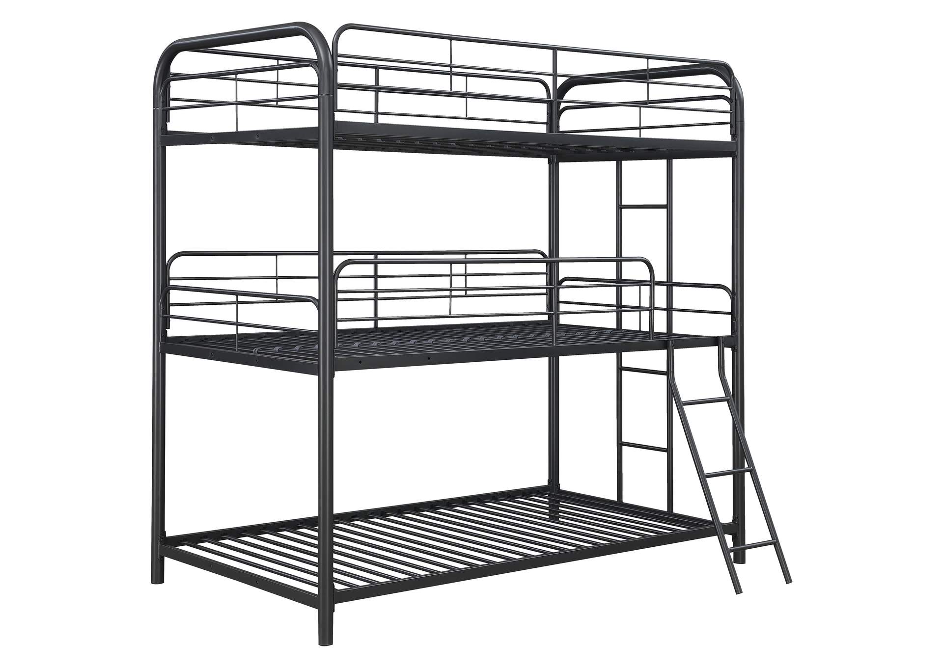 Garner Triple Bunk Bed with Ladder Gunmetal,Coaster Furniture