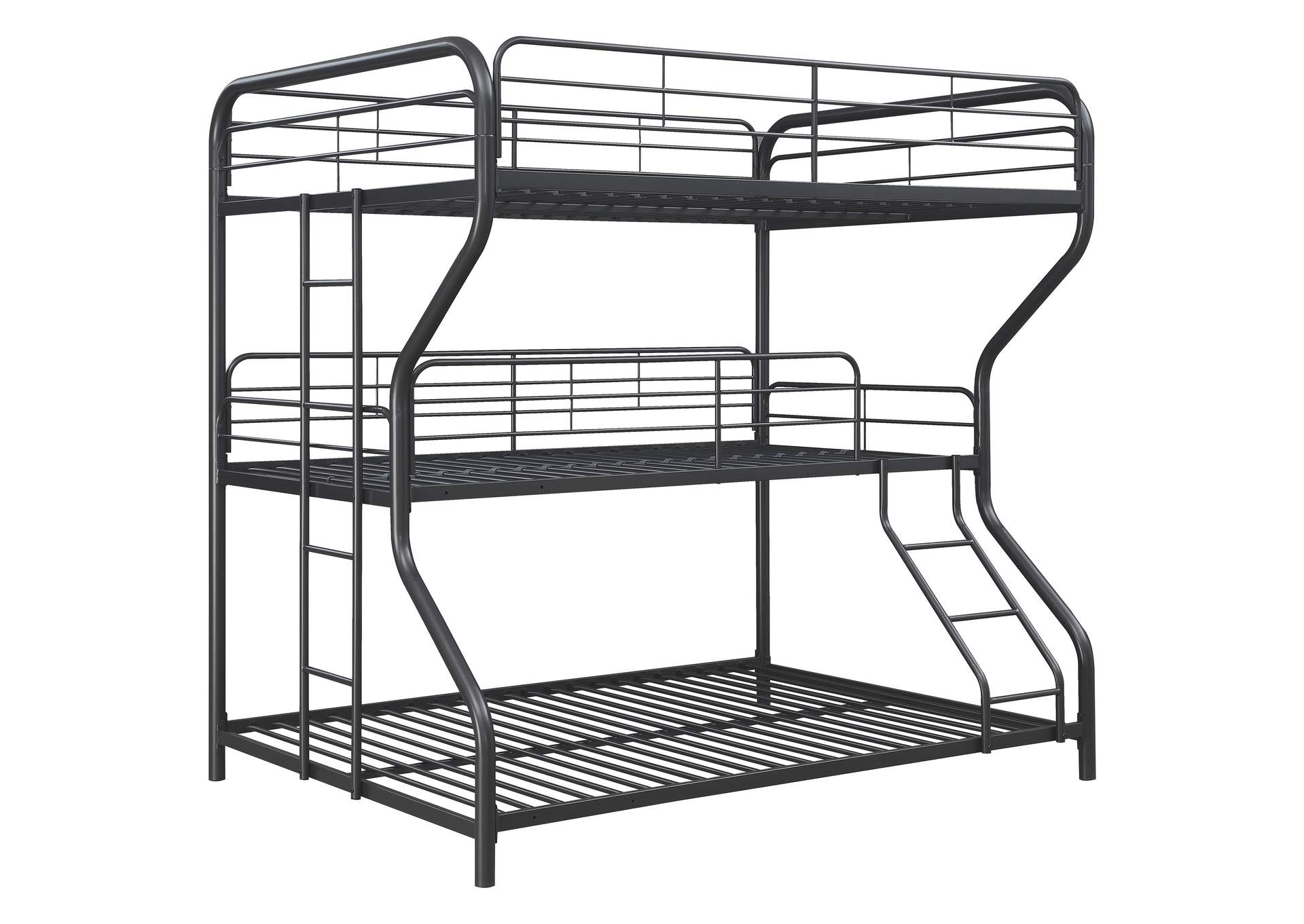 Garner Triple Bunk Bed with Ladder Gunmetal,Coaster Furniture