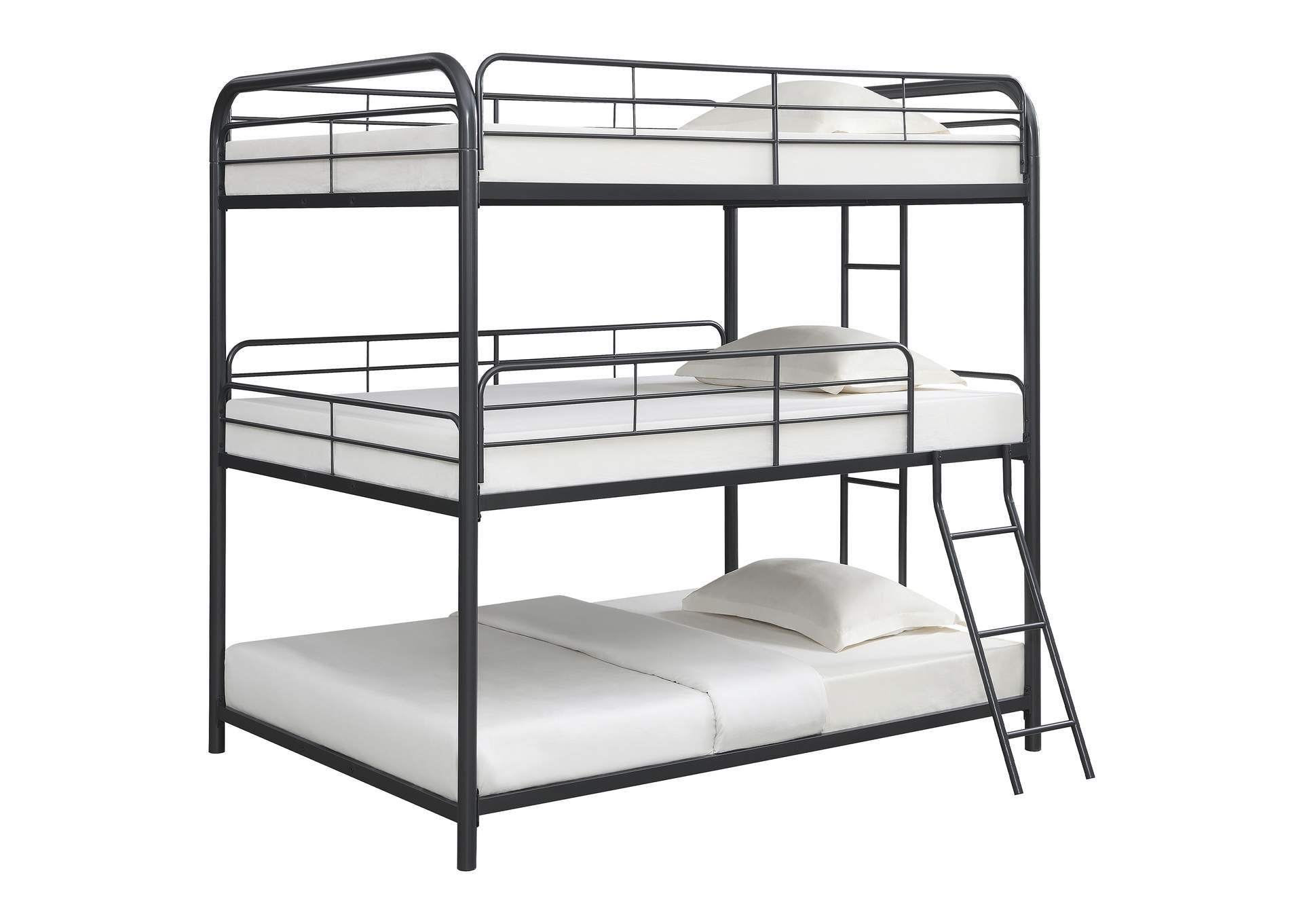 Garner Triple Bunk Bed with Ladder Gunmetal,Coaster Furniture