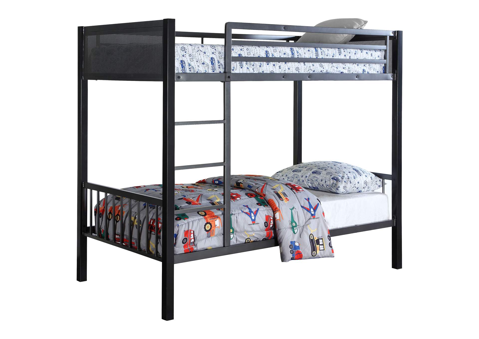 Meyers 2-piece Metal Twin over Twin Bunk Bed Set Black and Gunmetal,Coaster Furniture