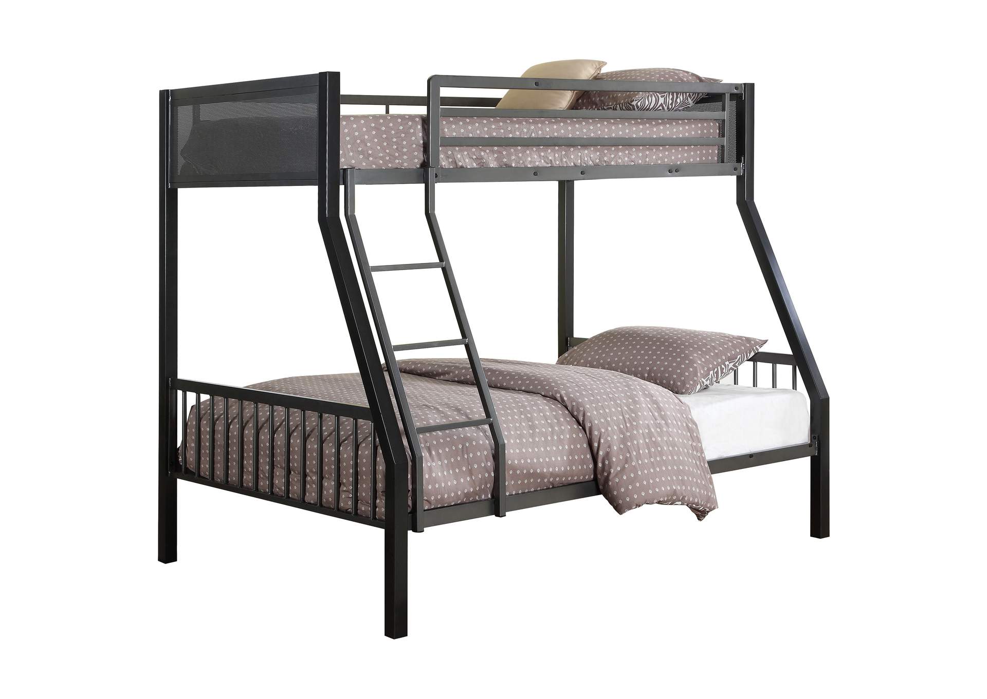 Meyers 2-piece Metal Twin over Full Bunk Bed Set Black and Gunmetal,Coaster Furniture