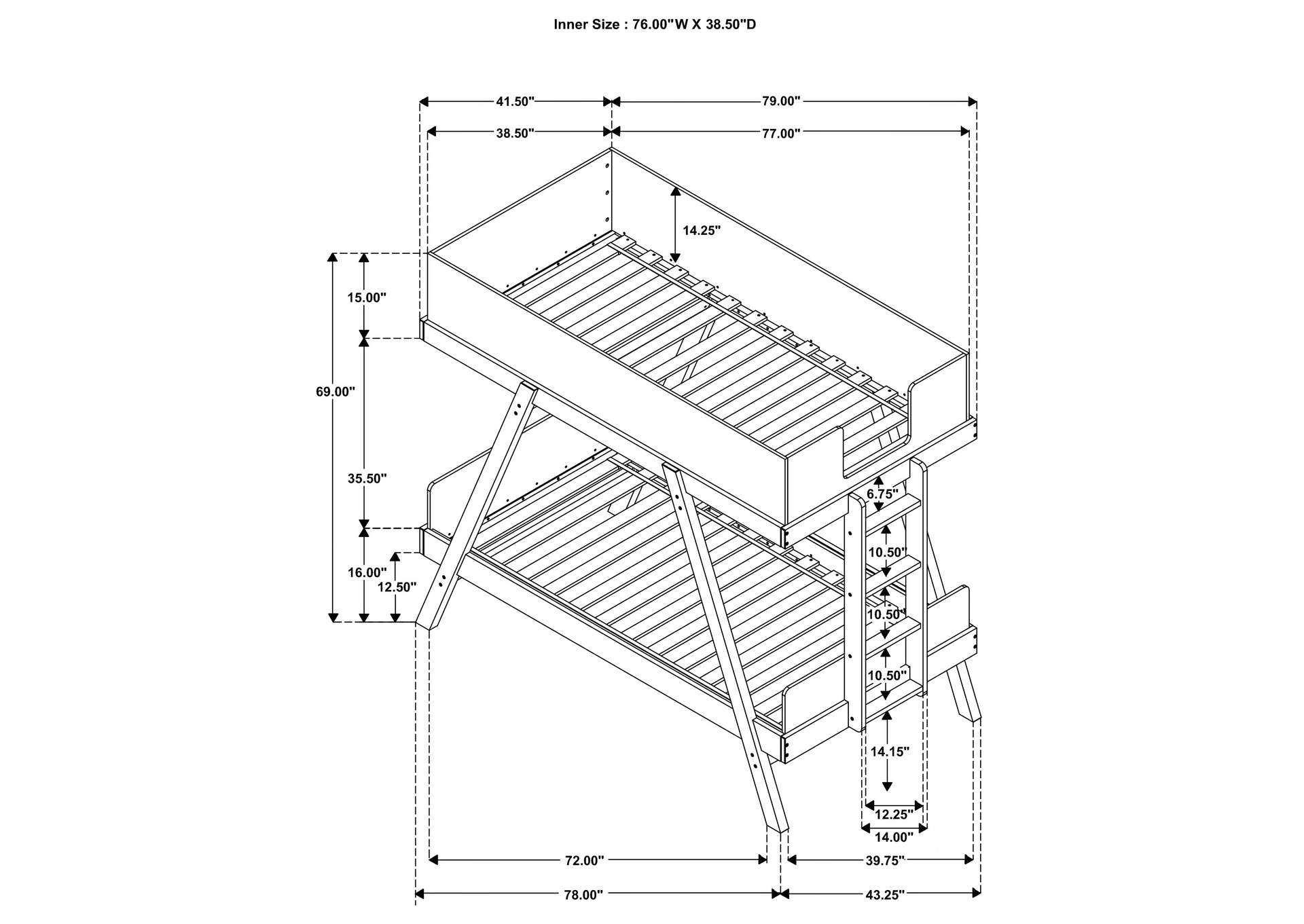 TWIN / TWIN BUNK BED,Coaster Furniture