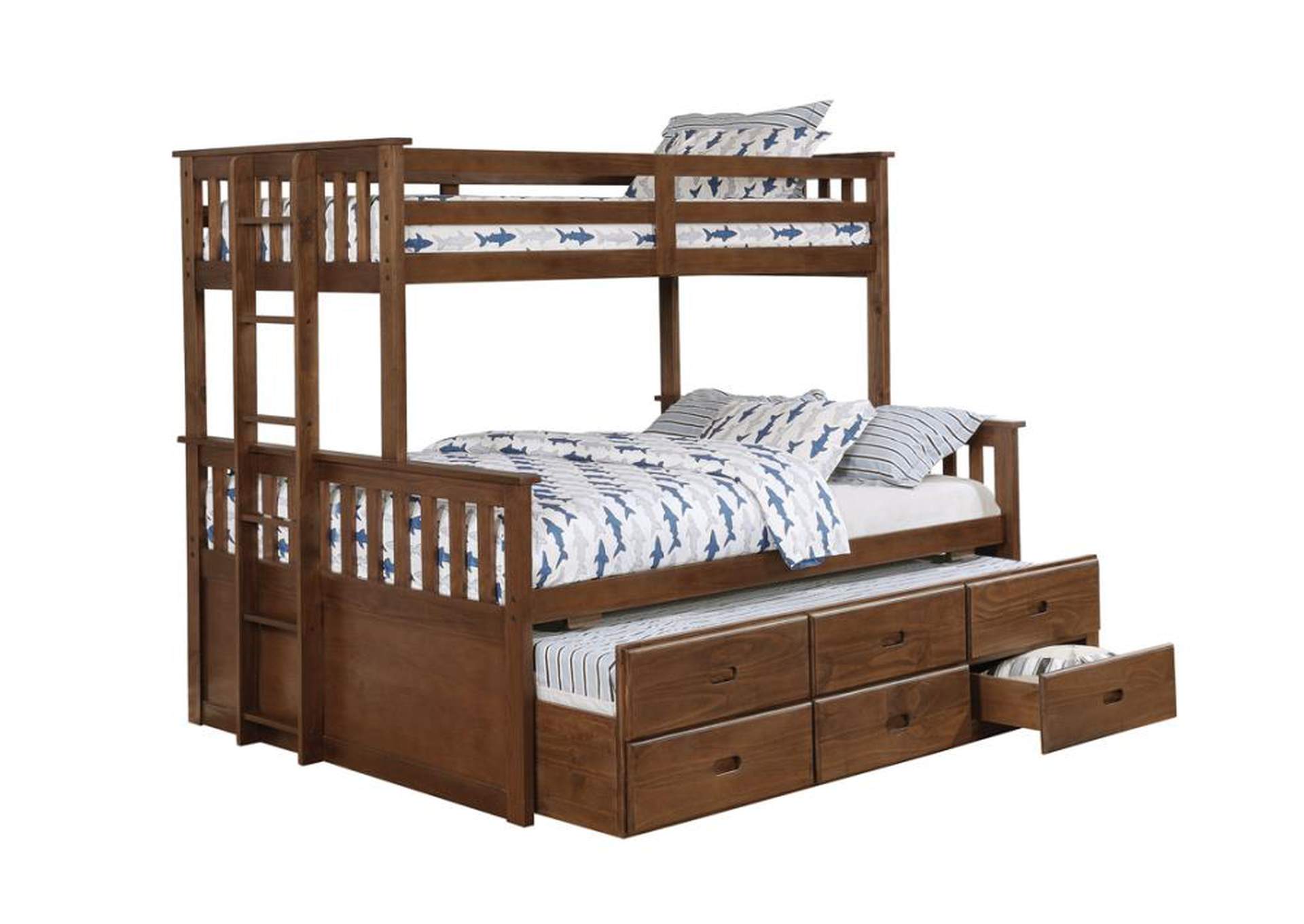 Atkin Twin over Full 3-drawer Bunk Bed Weathered Walnut,Coaster Furniture