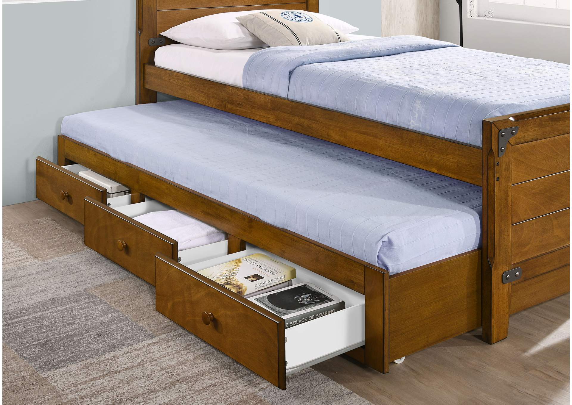 Granger Twin Captain's Bed with Trundle Rustic Honey,Coaster Furniture