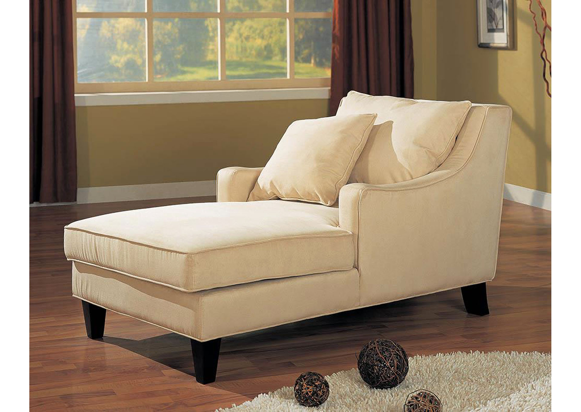 Beige & Cappuccino Chaise,ABF Coaster Furniture