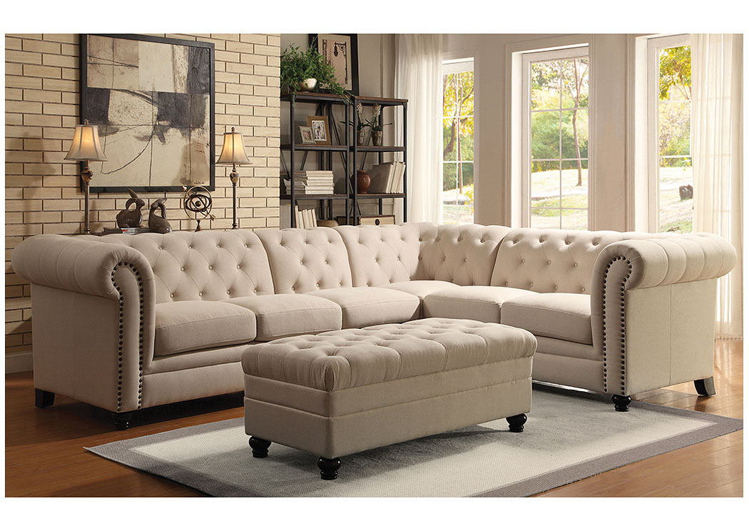 Oatmeal Extended Sectional,ABF Coaster Furniture