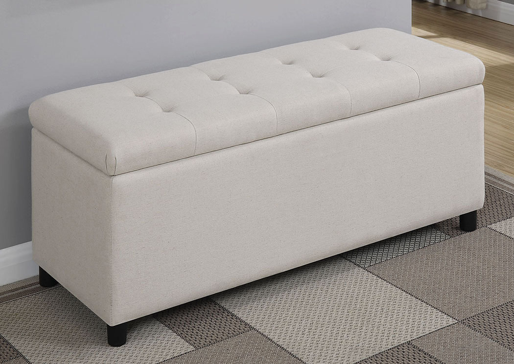 White Upholstered Storage Bench,ABF Coaster Furniture