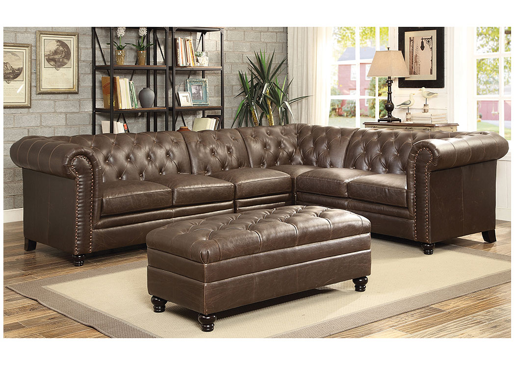 Dark Brown Extended Sectional,ABF Coaster Furniture