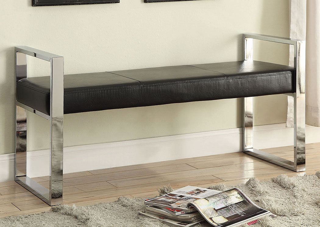 Black & Chrome Bench,ABF Coaster Furniture