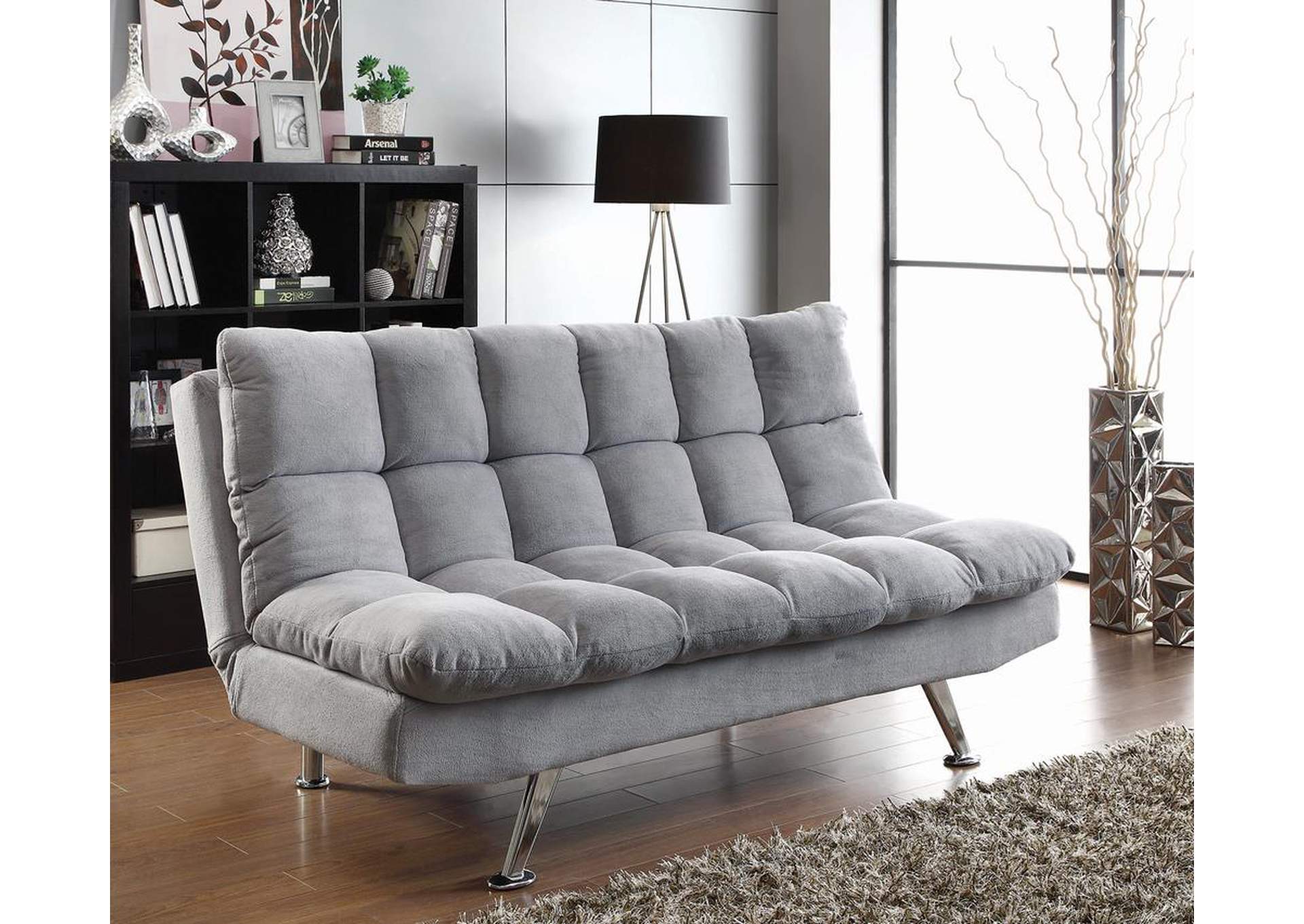 Dark Grey & Chrome Sofa Bed,ABF Coaster Furniture