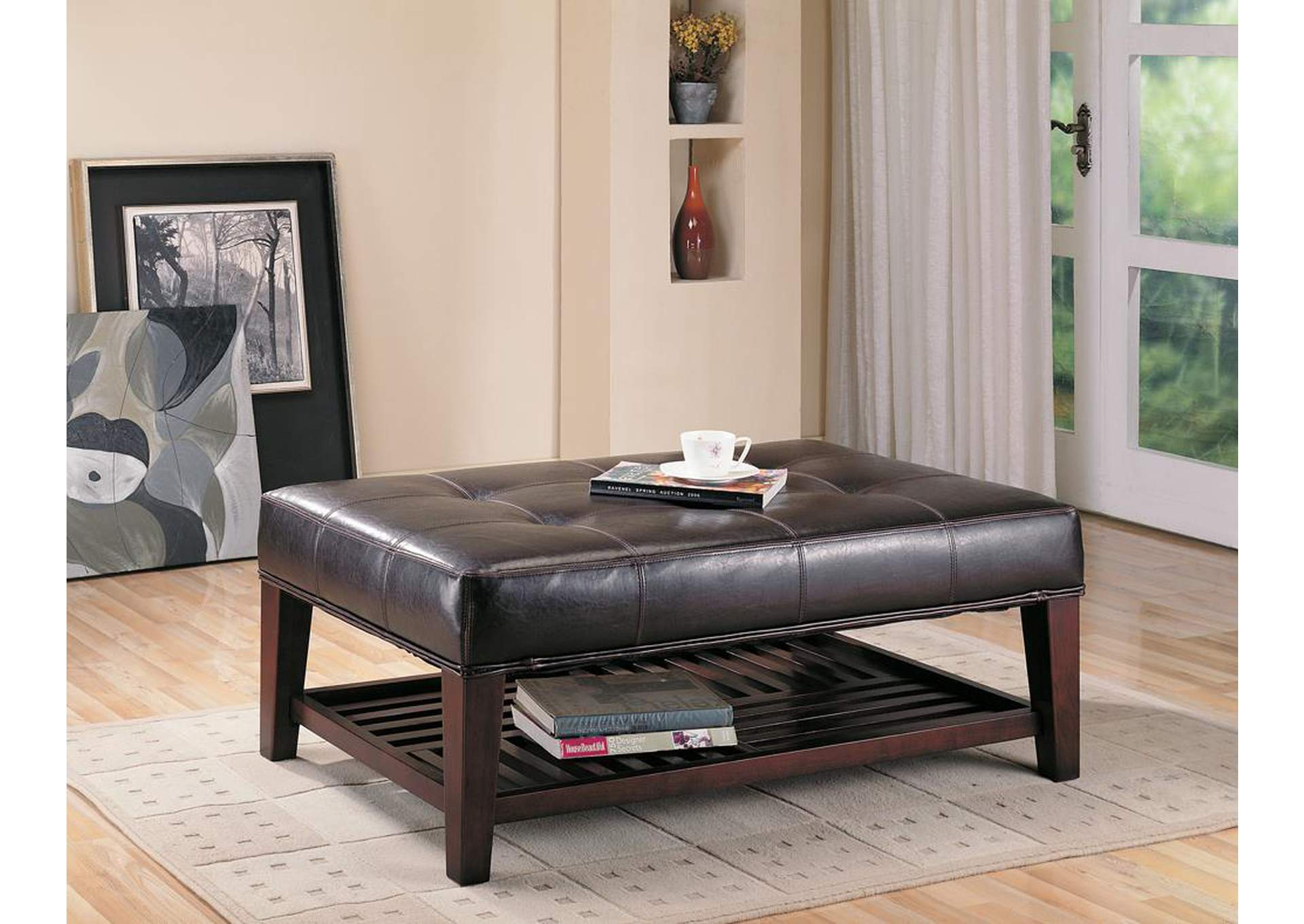 Brown & Cappuccino Ottoman,ABF Coaster Furniture