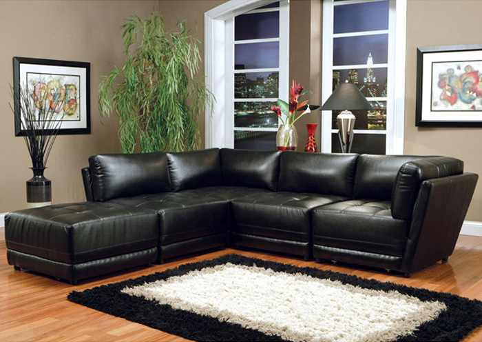 Kayson Black Modular Sectional (Bonded Leather),ABF Coaster Furniture