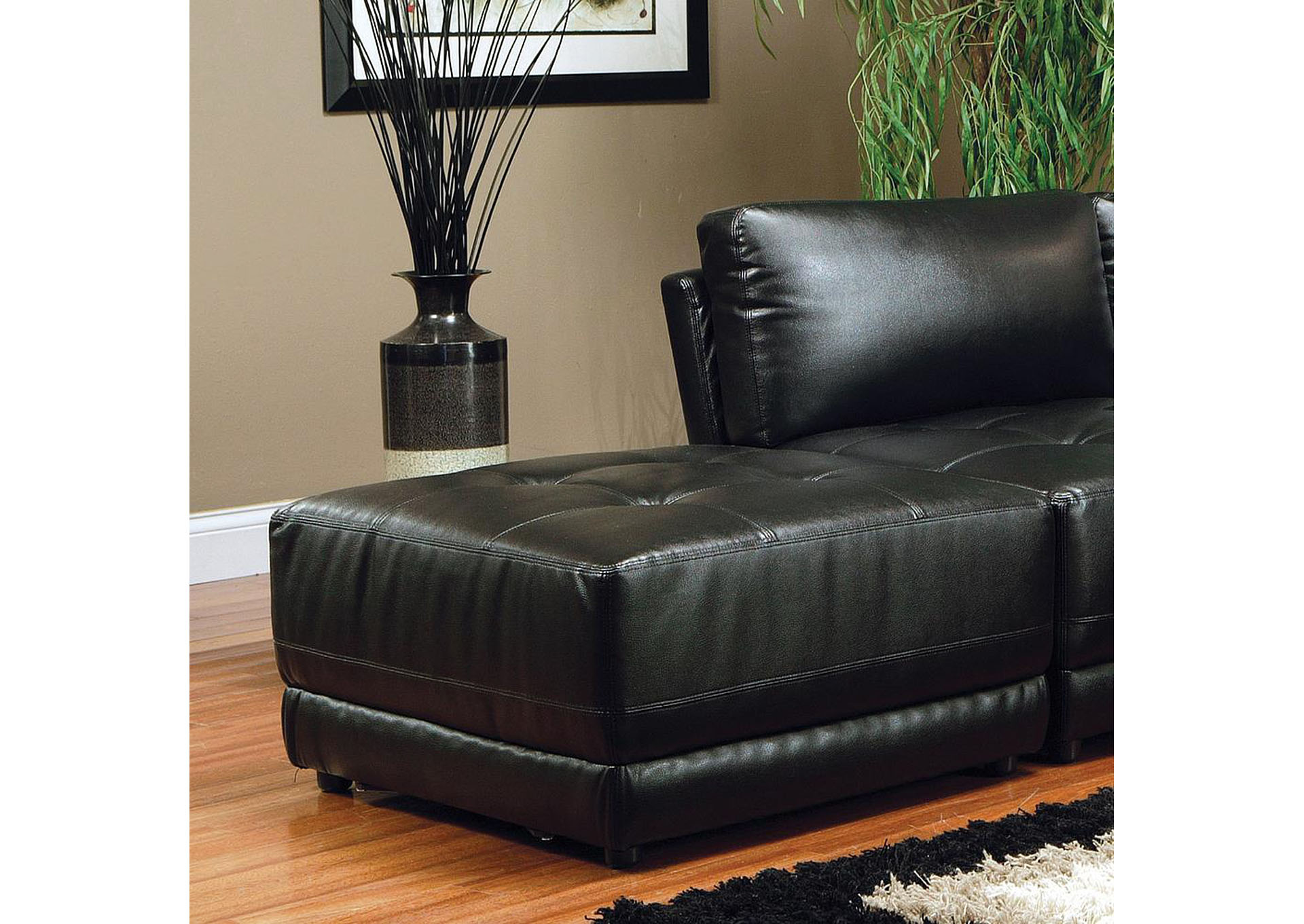 Kayson Sectional Black Ottoman (Bonded Leather),ABF Coaster Furniture