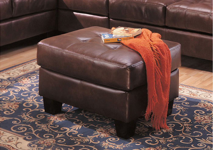 Samuel Dark Brown Bonded Leather Ottoman,ABF Coaster Furniture