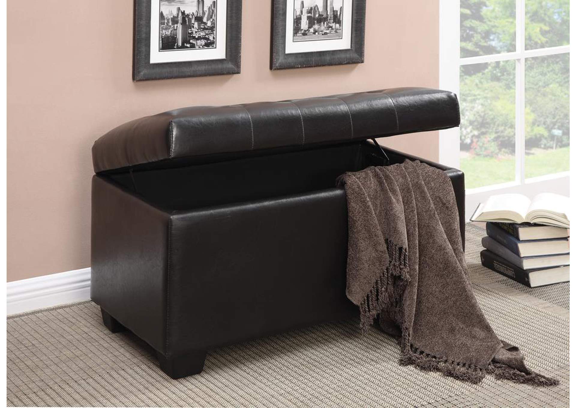 Dark Brown Storage Ottoman,ABF Coaster Furniture