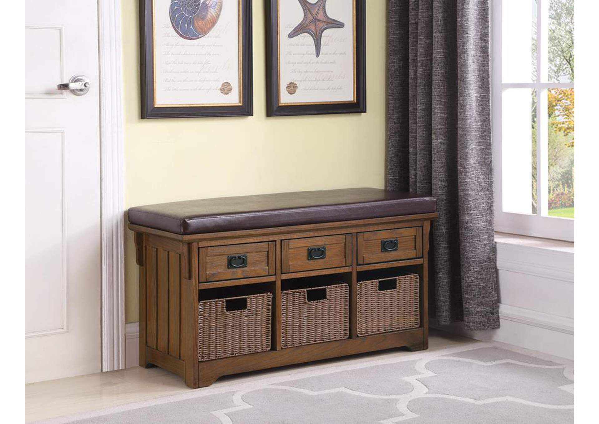 Bench w/ Baskets & Drawers,ABF Coaster Furniture