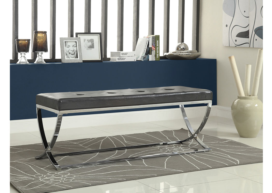 Black & Chrome Bench,ABF Coaster Furniture