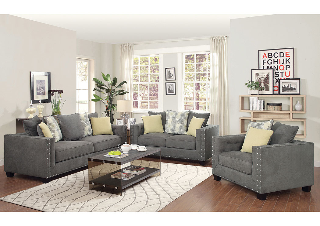 Gray Sofa and Loveseat,ABF Coaster Furniture
