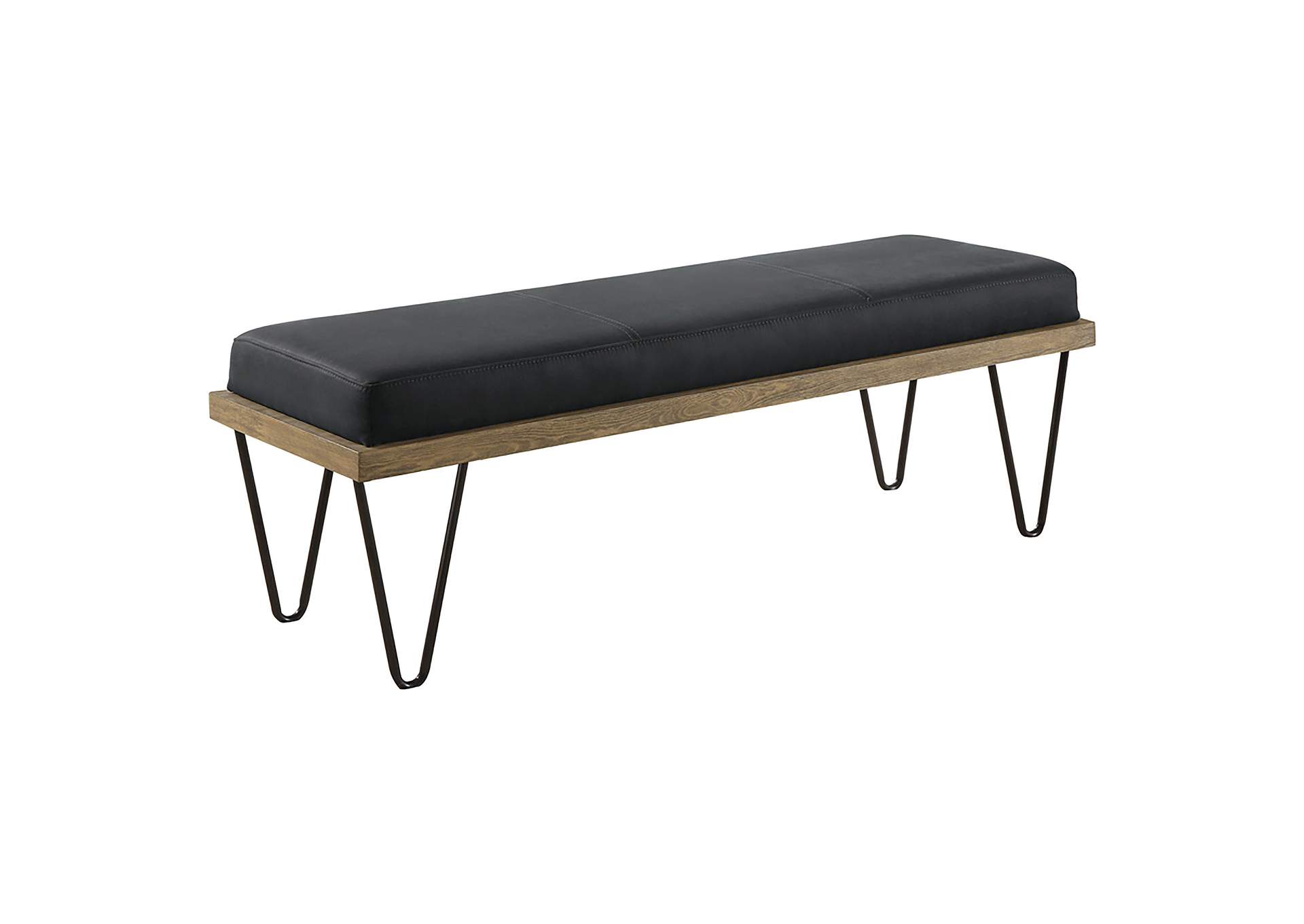Chad Upholstered Bench with Hairpin Legs Dark Blue,Coaster Furniture