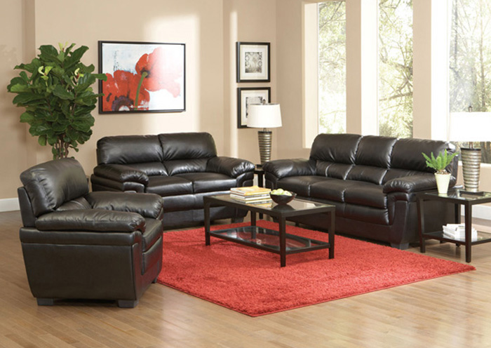 Fenmore Black Sofa & Love Seat,ABF Coaster Furniture