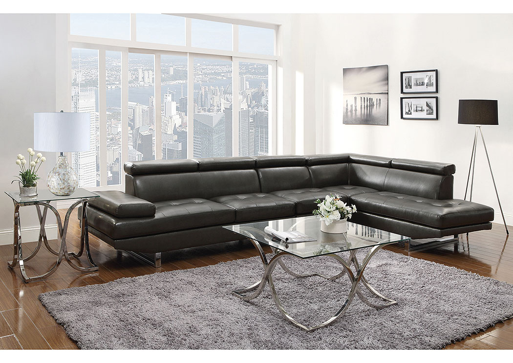 Piper Charcoal Sectional w/ Armless Chair,ABF Coaster Furniture