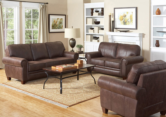 Bentley Brown Sofa & Love Seat,ABF Coaster Furniture