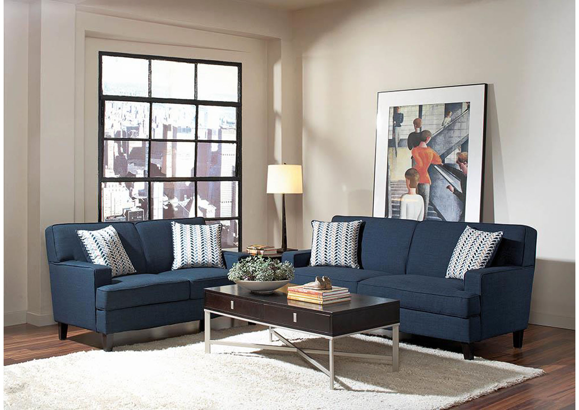 Finley Blue Sofa,ABF Coaster Furniture