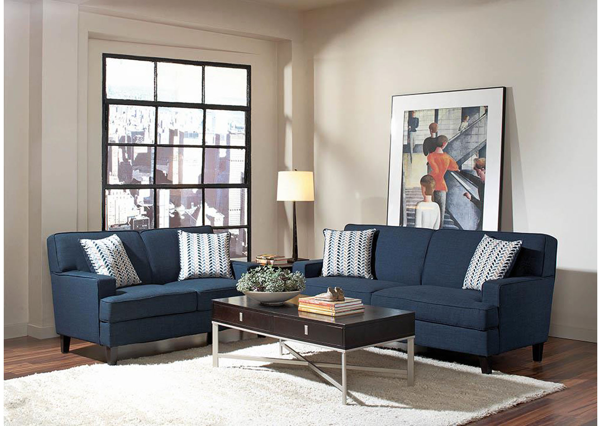 Finley Blue Loveseat,ABF Coaster Furniture