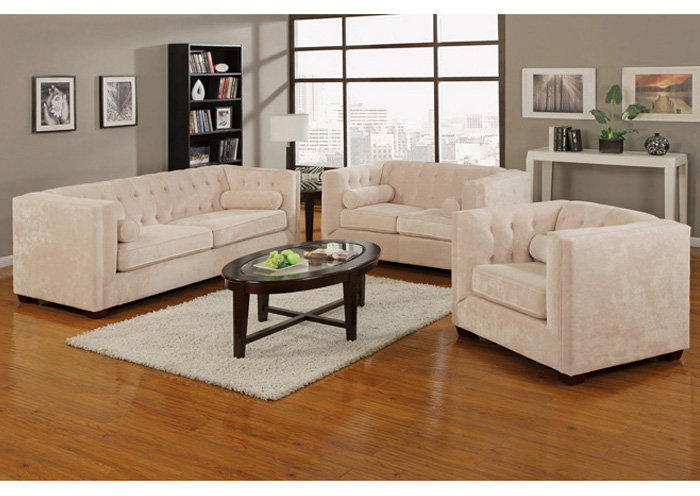 Alexis Almond Sofa & Love Seat,ABF Coaster Furniture