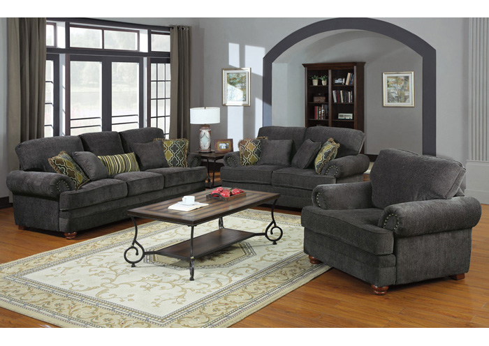 Colton Grey Sofa & Love Seat,ABF Coaster Furniture