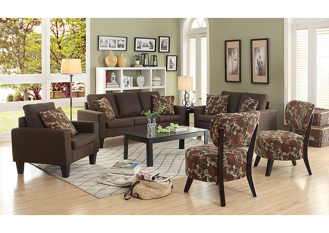 Chocolate Sofa & Loveseat,ABF Coaster Furniture