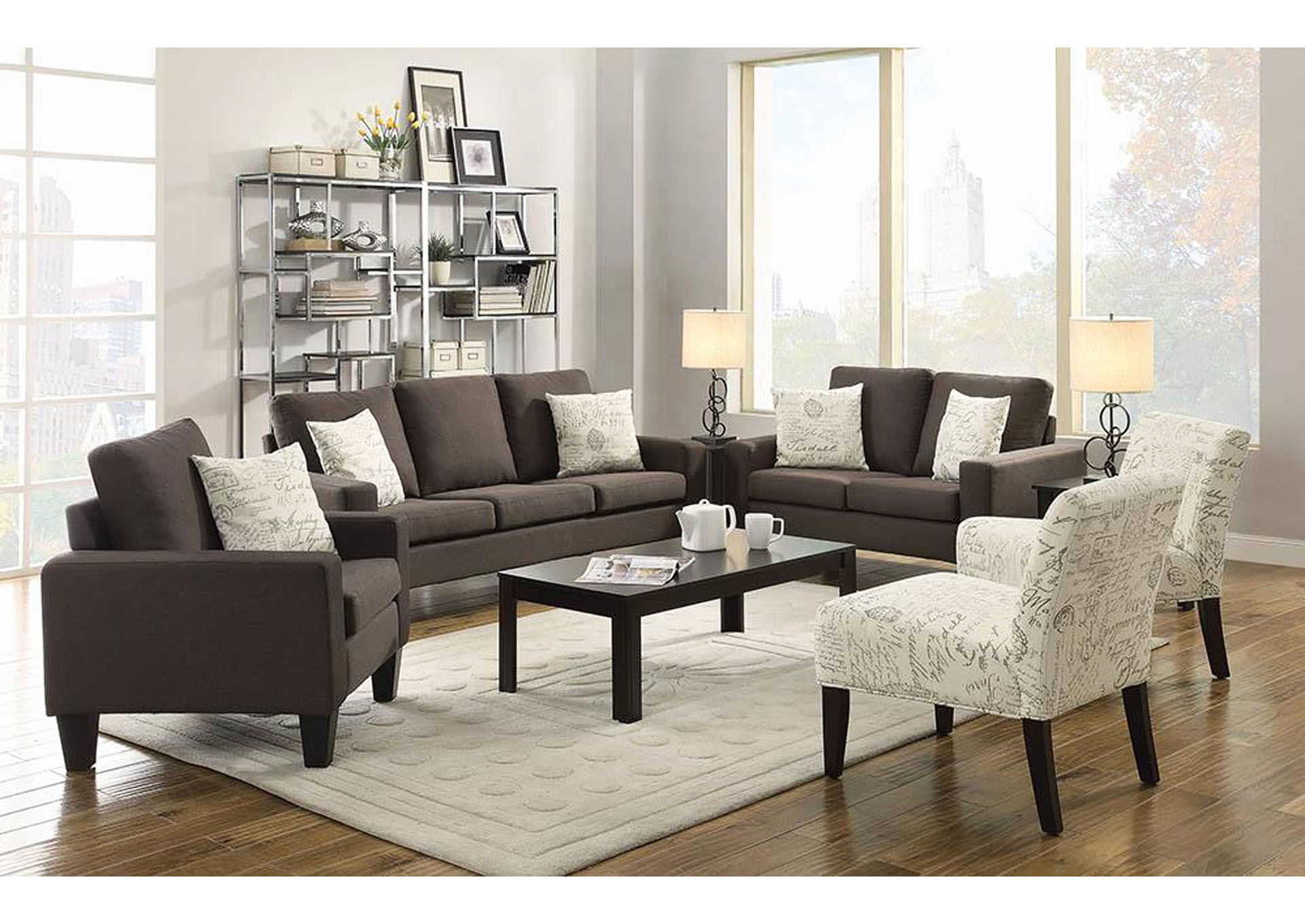 Chocolate Loveseat,ABF Coaster Furniture