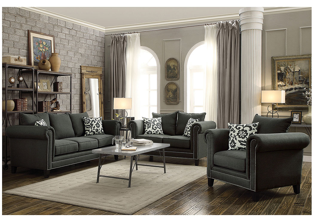 Charcoal Sofa & Loveseat,ABF Coaster Furniture