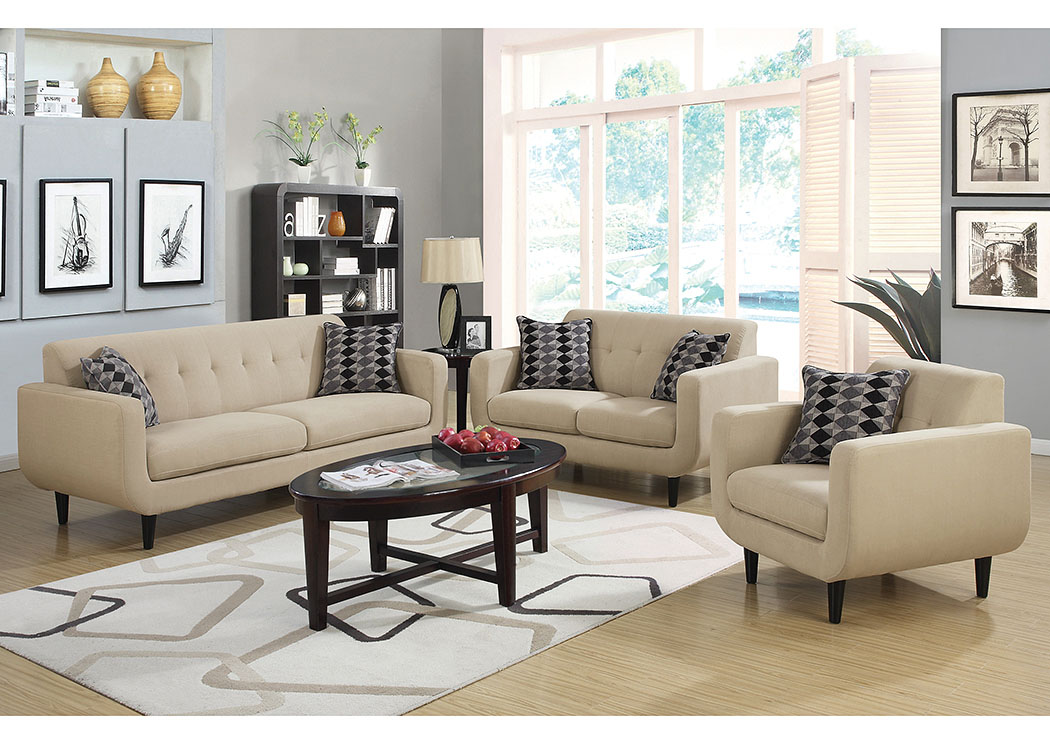 Beige Sofa and Loveseat,ABF Coaster Furniture