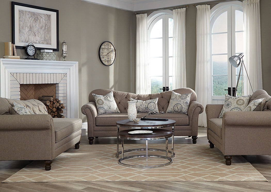 Carnahan Stone Grey Sofa and Loveseat,ABF Coaster Furniture