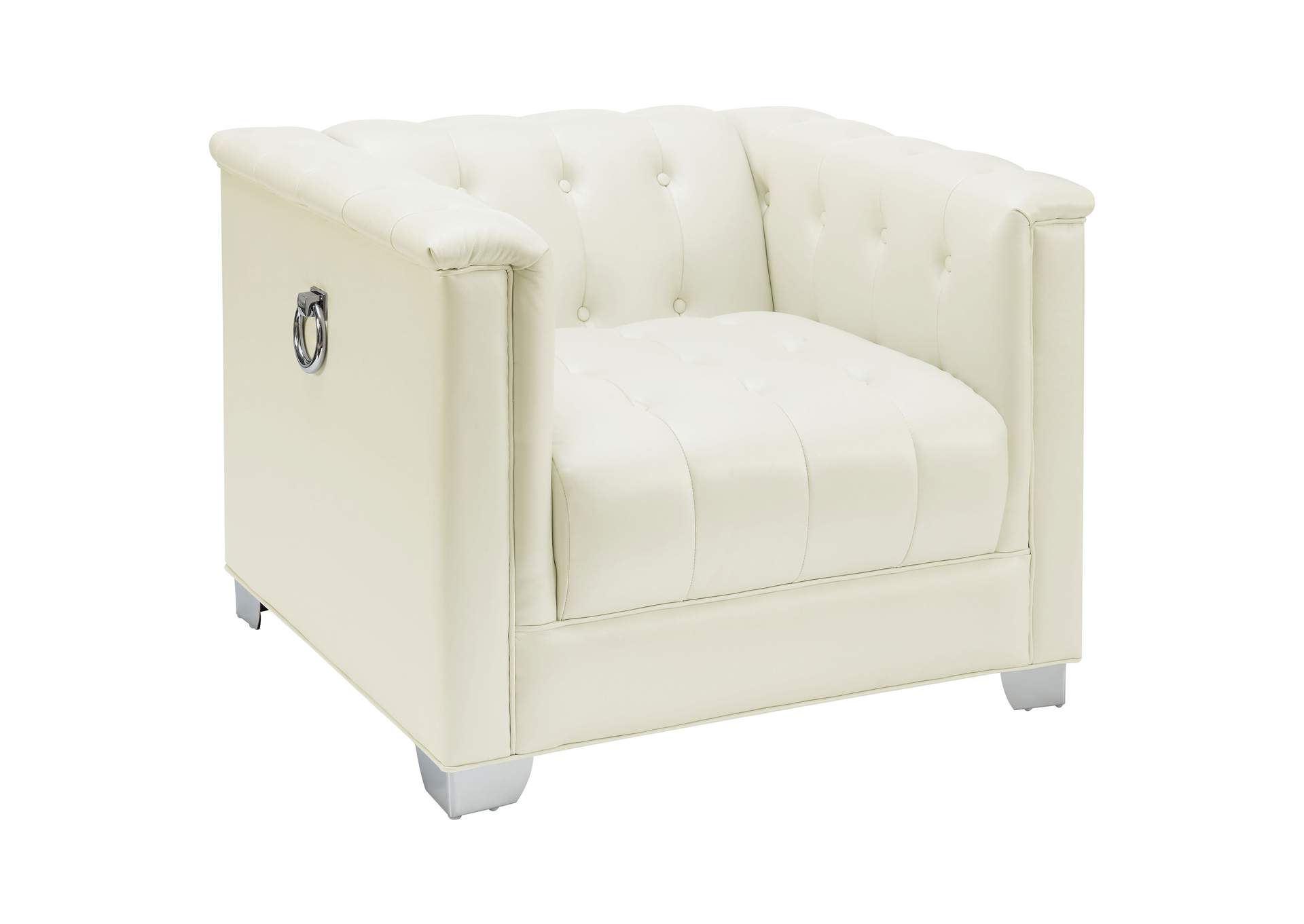 Chaviano Tufted Upholstered Chair Pearl White,Coaster Furniture